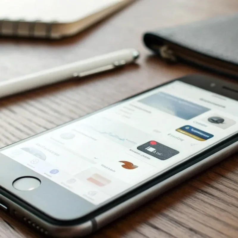 An iPhone being used to accept a credit card payment via an app.