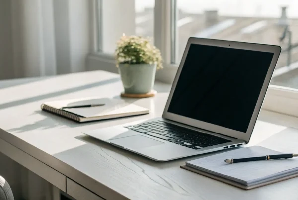 Reviewing merchant account examples on a laptop to find the best option for a business.