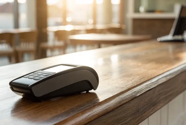 A credit card terminal used by a business to find the lowest credit card processing fees.