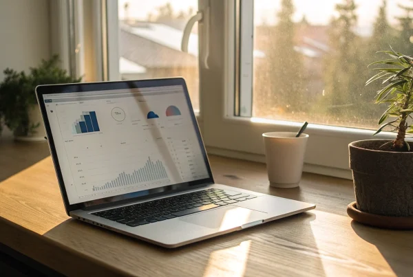 Laptop displaying the Micro Merchant dashboard, a key resource for getting software support.