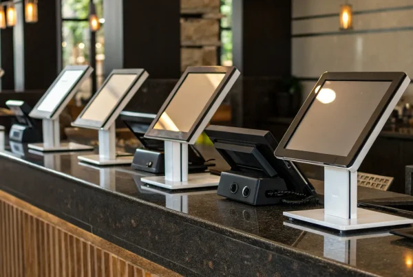 Restaurant POS system displaying dual pricing for cash and card payments.