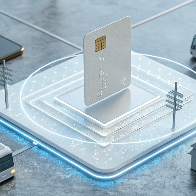 An open loop payment solution connecting a credit card and smartphone to city buses and transit.