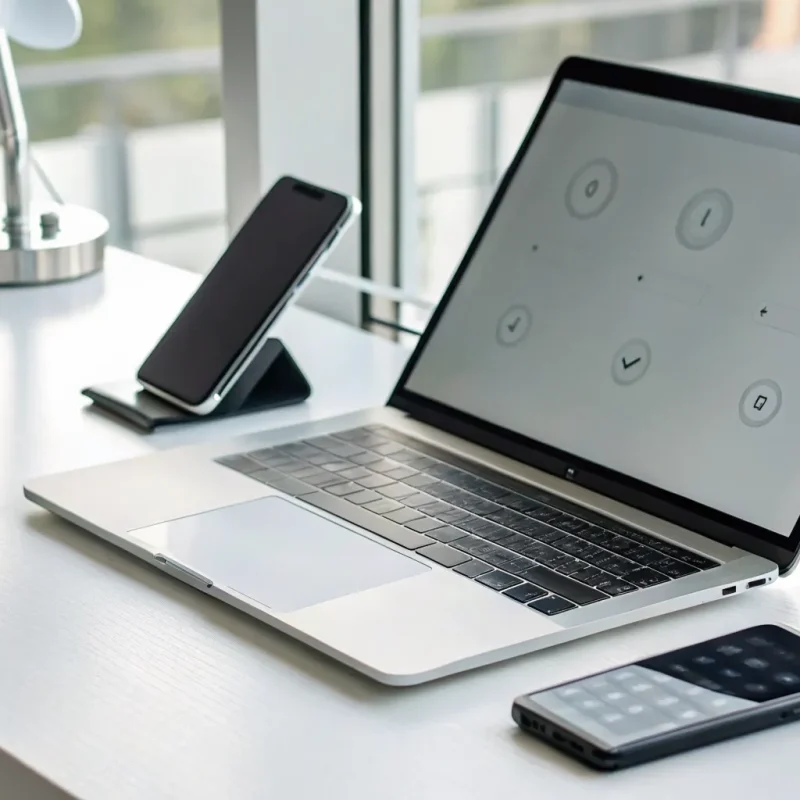 A virtual terminal on a laptop for processing phone payments.
